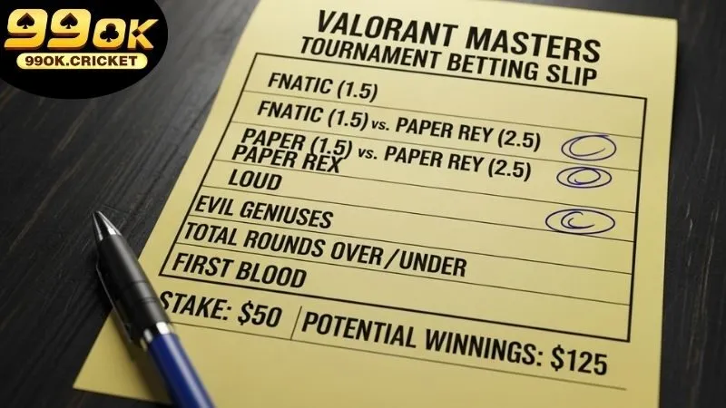 Cách thức cá cược giải Valorant Masters tại 99OK